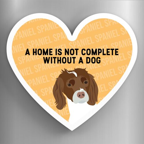 P5950 - Spaniel Home Without A Dog Katie Pearson Artworks Heart Shaped Wooden Magnet