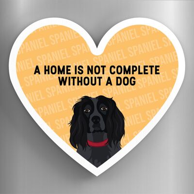 P5956 - Spaniel Home Without A Dog Katie Pearson Artworks Heart Shaped Wooden Magnet