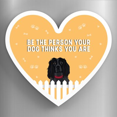 P5957 - Spaniel persona che il tuo cane pensa che tu sia Katie Pearson opere d'arte magnete in legno a forma di cuore