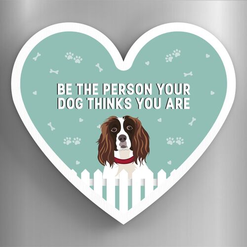P5960 - Spaniel Person Your Dog Thinks You Are Katie Pearson Artworks Heart Shaped Wooden Magnet
