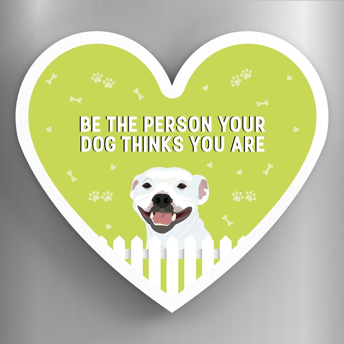 P5963 – Staffie Person Your Dog Thinks You Are Katie Pearson Artworks Holzmagnet in Herzform