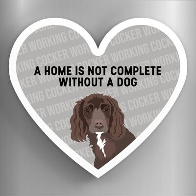 P5974 - Working Cocker Home Without A Dog Katie Pearson Artworks Heart Shaped Wooden Magnet