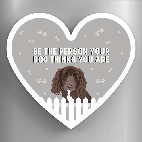 P5975 - Working Cocker Person Your Dog Thinks You Are Katie Pearson Artworks Heart Shaped Wooden Magnet