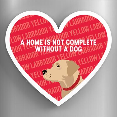 P5977 - Yellow Labrador Home Without A Dog Katie Pearson Artworks Heart Shaped Wooden Magnet