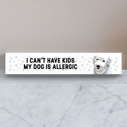 P6098 - My Bedlington Whippet Is Allergic To Kids Katie Pearson Artworks Wooden Momento Block