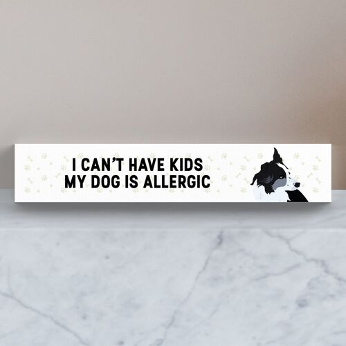 P6104 - My Border Collie Is Allergic To Kids Katie Pearson Artworks Wooden Momento Block