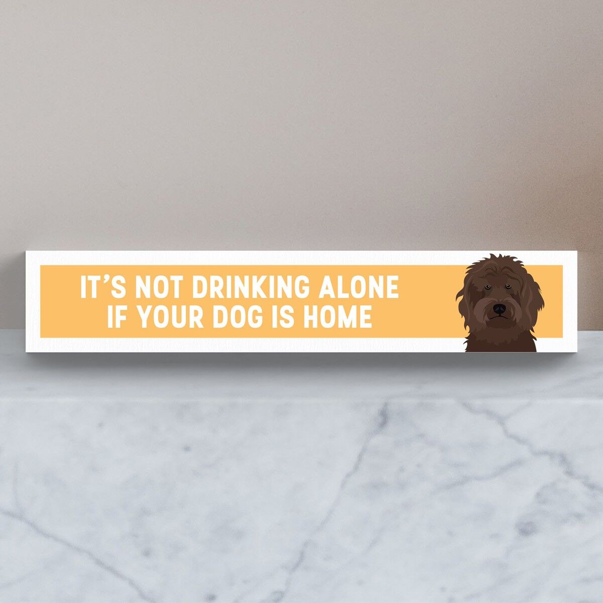 P6108 - Cockapoo marrón que no bebe solo Katie Pearson Artworks Wooden Momento Block