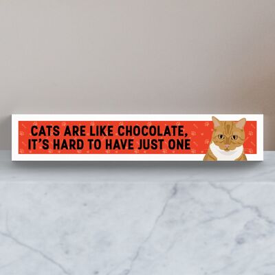 P6118 - Ginger Tabby Cats Are Like Chocolate Hard To Have One Katie Pearson Artworks Wooden Momento Block