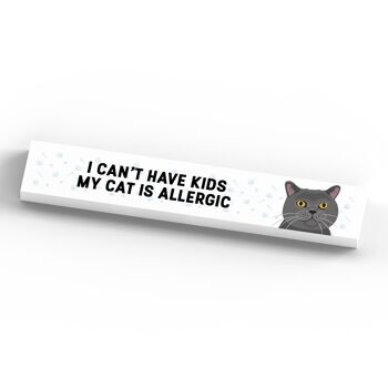 P6122 - Mon chat gris est allergique aux enfants Katie Pearson Artworks Bloc Momento en bois 4