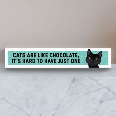P6127 - Les chats noirs sont comme du chocolat Difficile d'avoir un bloc Momento en bois Katie Pearson Artworks
