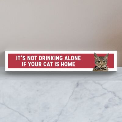 P6129 - Tabby Cat Not Drinking Alone Katie Pearson Opere in legno Momento Block