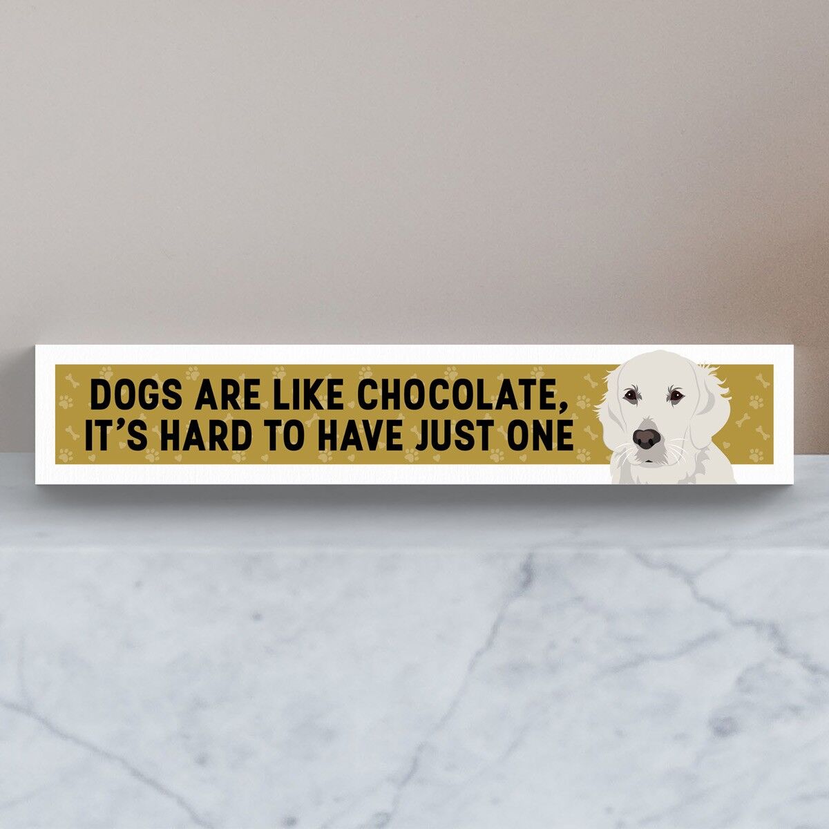 P6151 - Golden Retriever Like Chocolate Hard To Have One Katie Pearson Artworks Momento Block in legno