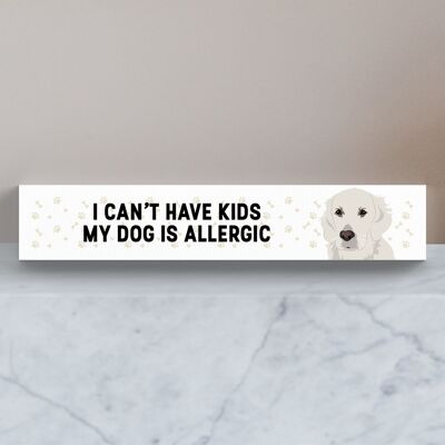 P6152 - My Golden Retriever Is Allergic To Kids Katie Pearson Artworks Wooden Momento Block