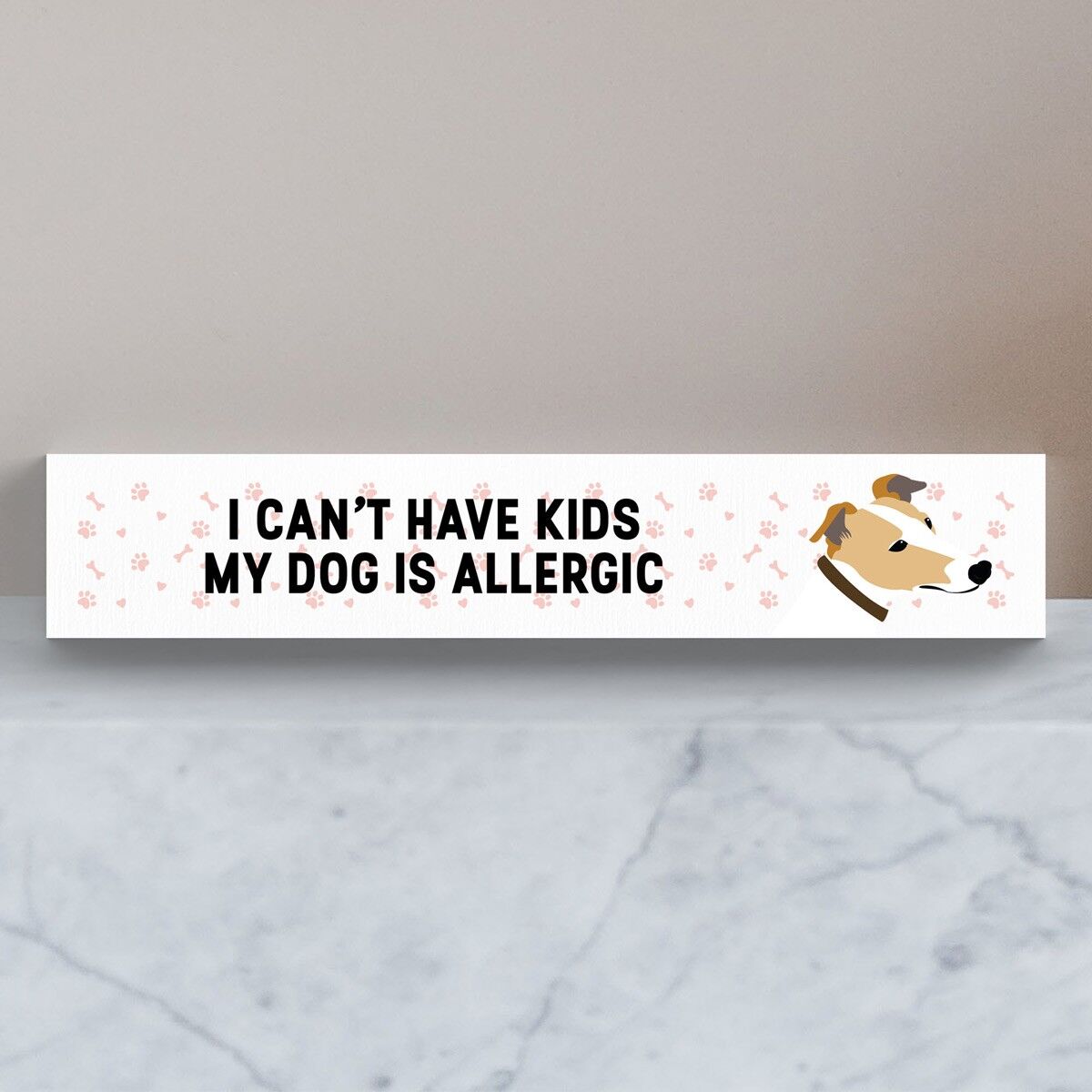 P6155 - Il mio levriero è allergico ai bambini Katie Pearson Artworks Momento Block in legno