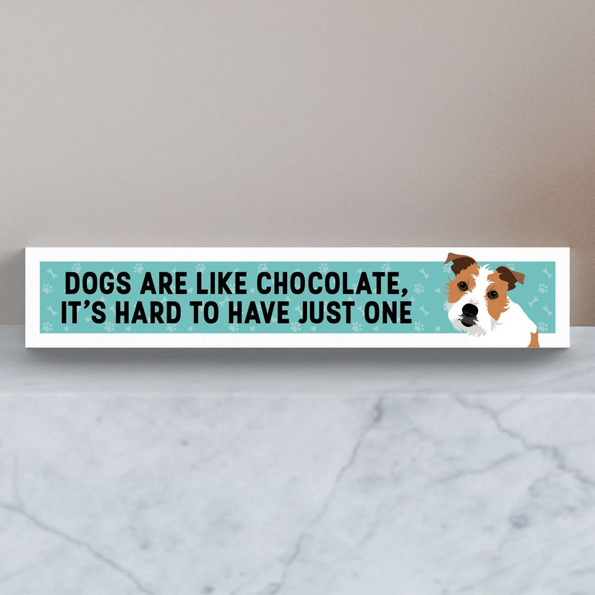 P6160 - Jack Russell Like Chocolate Hard To Have One Katie Pearson Artworks Momento Block in legno