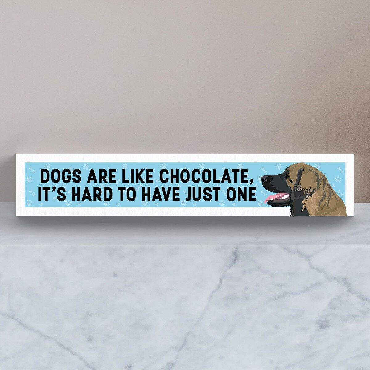 P6163 - Leonberger Like Chocolate Hard To Have One Katie Pearson Artworks Momento Block in legno