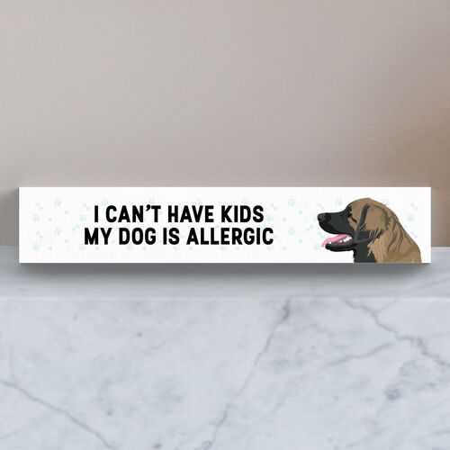 P6164 - My Leonberger Is Allergic To Kids Katie Pearson Artworks Wooden Momento Block