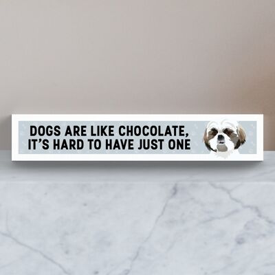 P6172 – Shih Tzu Like Chocolate Hard To Have One Katie Pearson Artworks Holz-Momento-Block