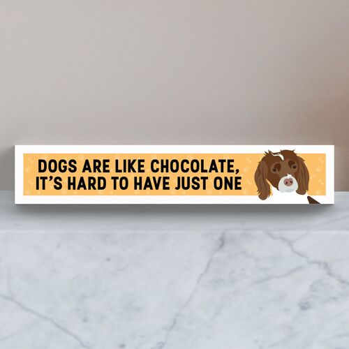 P6175 - Spaniel Like Chocolate Hard To Have One Katie Pearson Artworks Wooden Momento Block