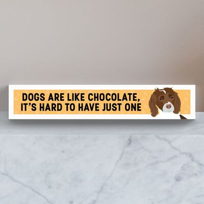 P6175 - Spaniel Like Chocolate Hard To Have One Katie Pearson Artworks Wooden Momento Block