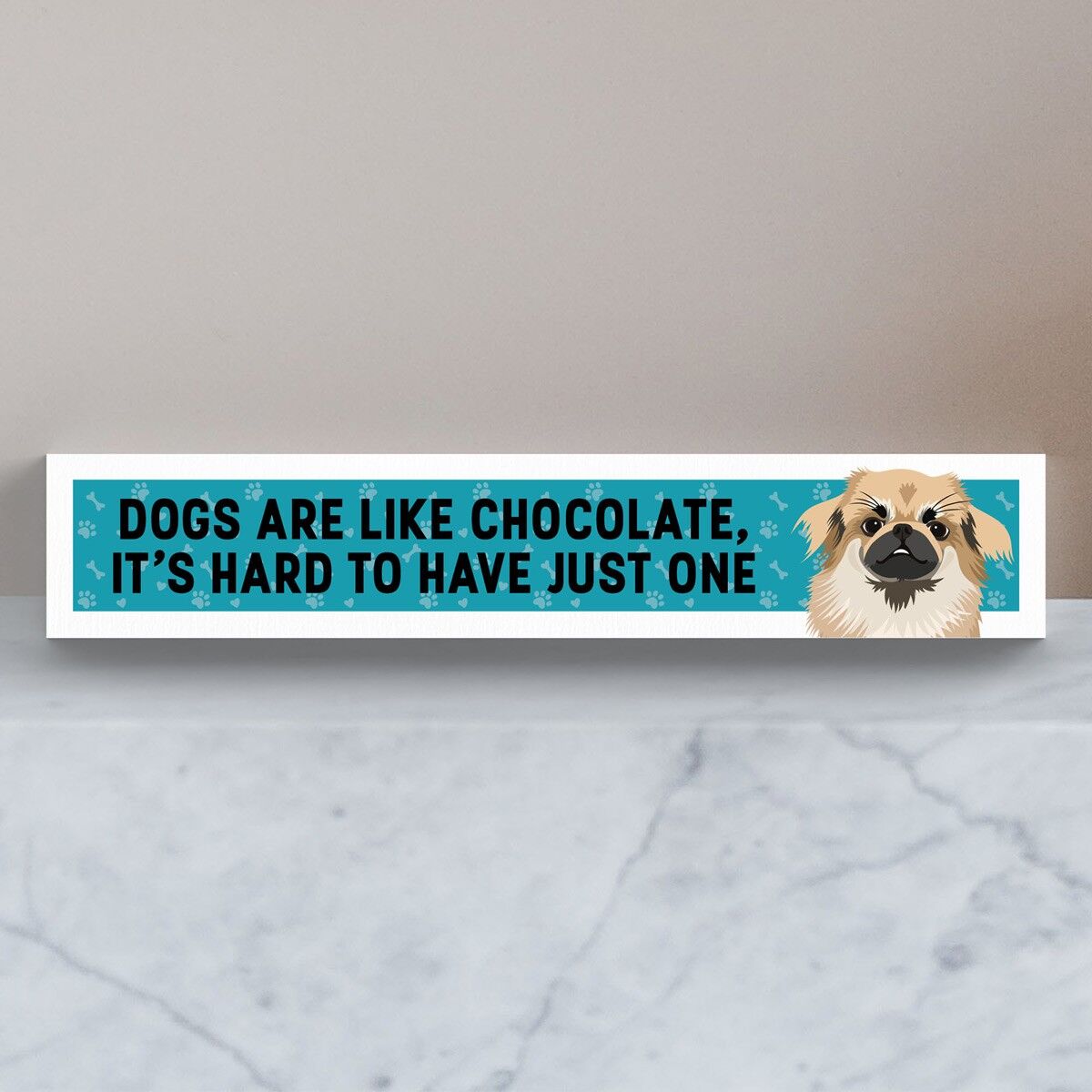 P6181 - Tibetan Spaniel Like Chocolate Hard To Have One Katie Pearson Artworks Wooden Momento Block