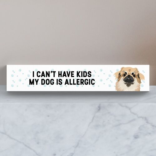 P6182 - My Tibetan Spaniel Is Allergic To Kids Katie Pearson Artworks Wooden Momento Block