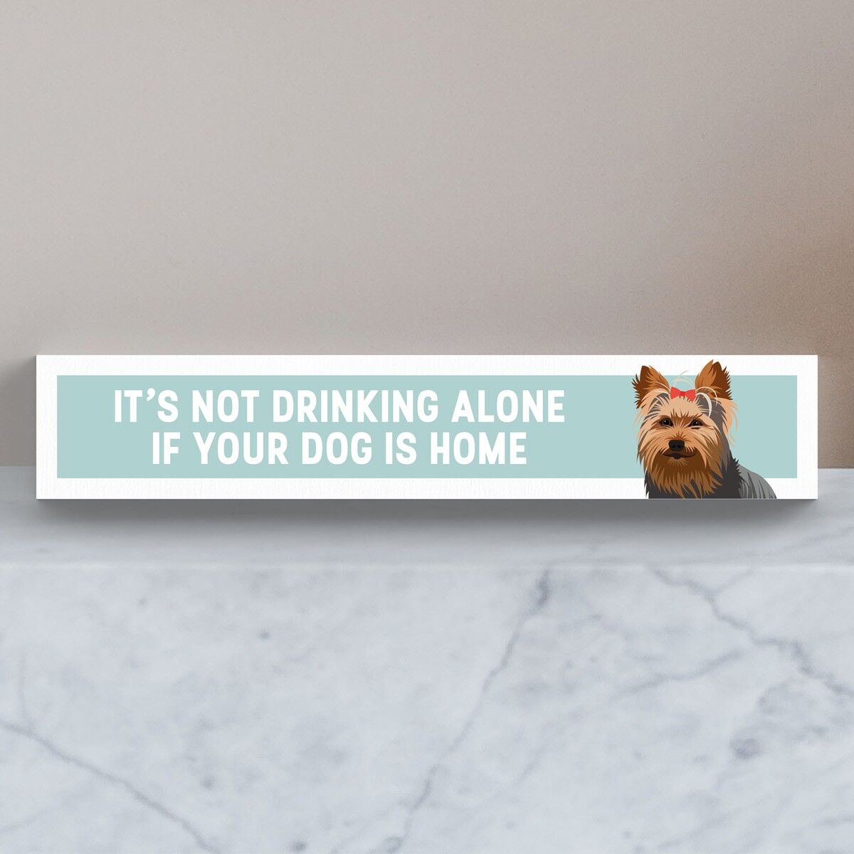 P6189 - Yorkshire Terrier non beve da solo Katie Pearson Artworks Momento Block in legno