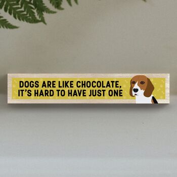 P6191 - Beagle Like Chocolate Hard To Have One Katie Pearson Artworks Bloc Momento en bois 1