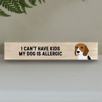 P6192 - My Beagle Is Allergic To Kids Katie Pearson Artworks Wooden Momento Block