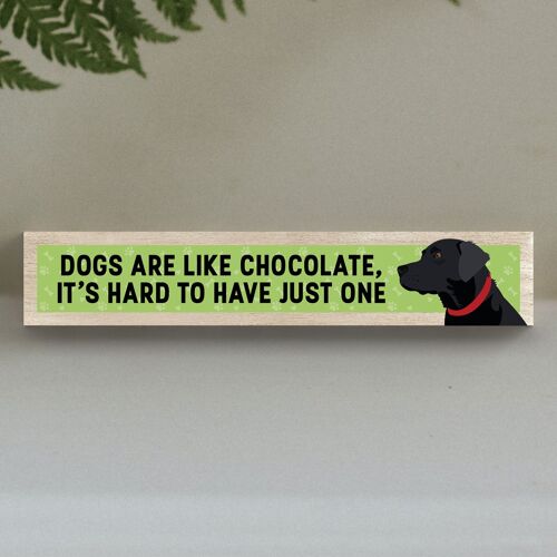 P6200 - Black Labrador Like Chocolate Hard To Have One Katie Pearson Artworks Wooden Momento Block