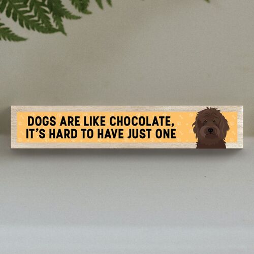 P6206 - Brown Cockapoo Like Chocolate Hard To Have One Katie Pearson Artworks Wooden Momento Block