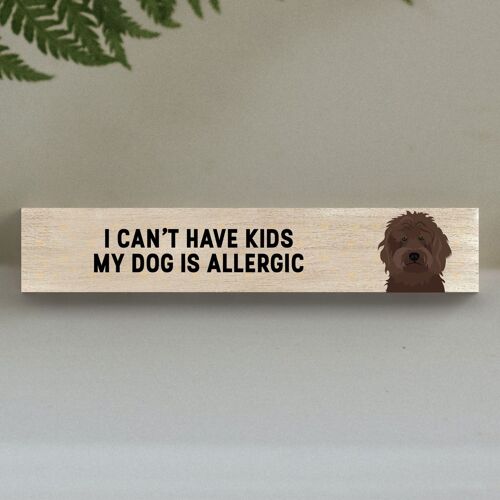 P6207 - My Brown Cockapoo Is Allergic To Kids Katie Pearson Artworks Wooden Momento Block