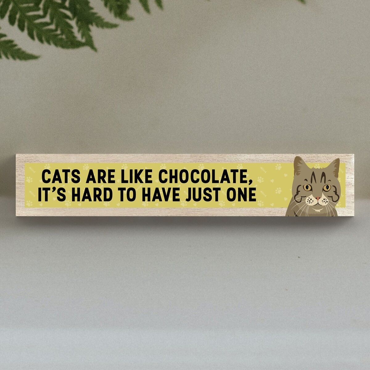 P6212 - Tabby Cats Are Like Chocolate Hard To Have One Katie Pearson Artworks Wooden Momento Block