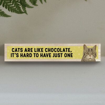 P6212 - Les chats tigré sont comme du chocolat Difficile d'avoir un bloc Momento en bois Katie Pearson Artworks