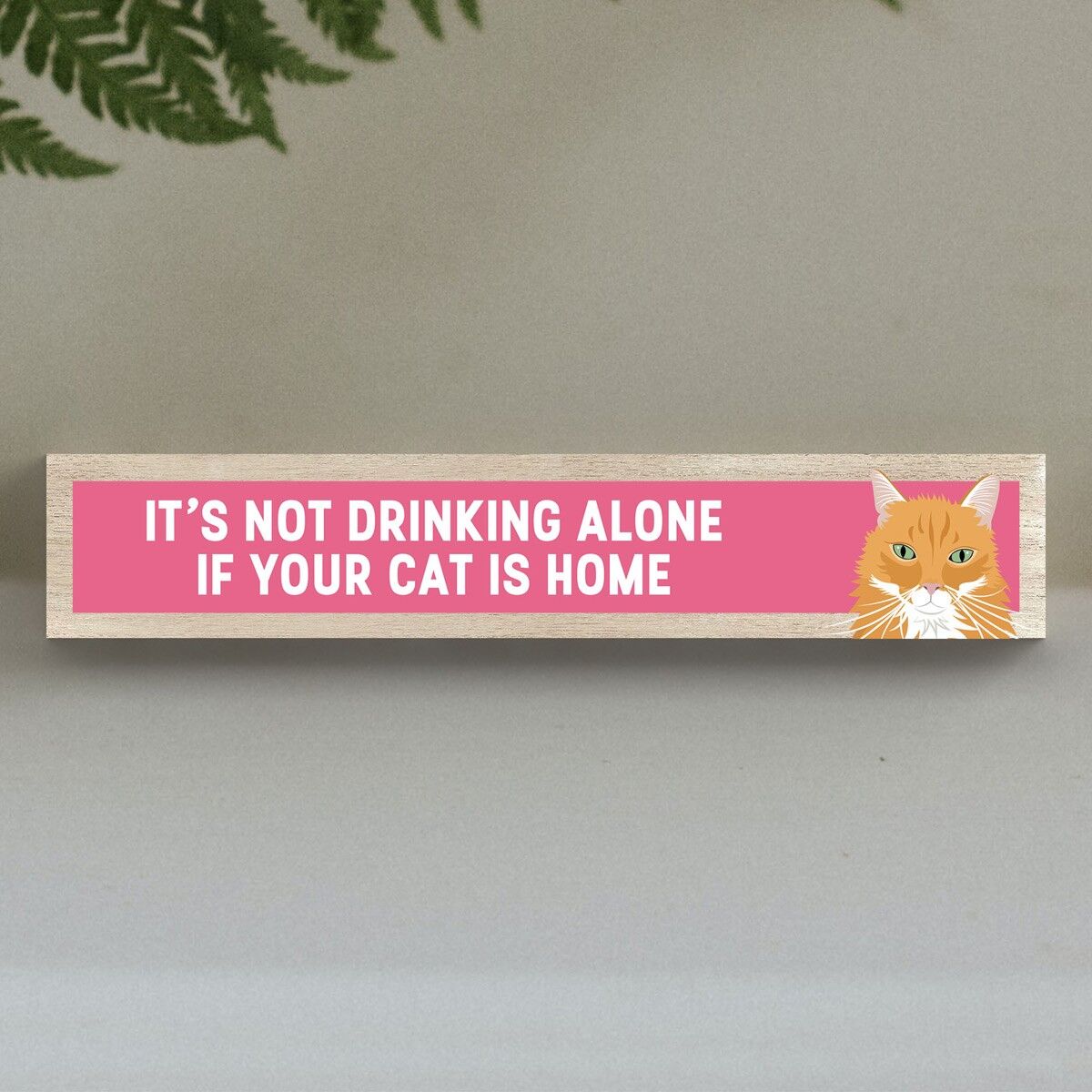 P6214 - Ginger Cat Not Drinking Alone Katie Pearson Artworks Momento Block in legno