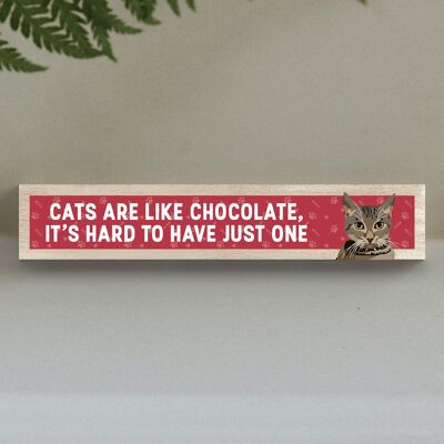 P6227 - Tabby Cats Are Like Chocolate Hard To Have One Katie Pearson Artworks Wooden Momento Block