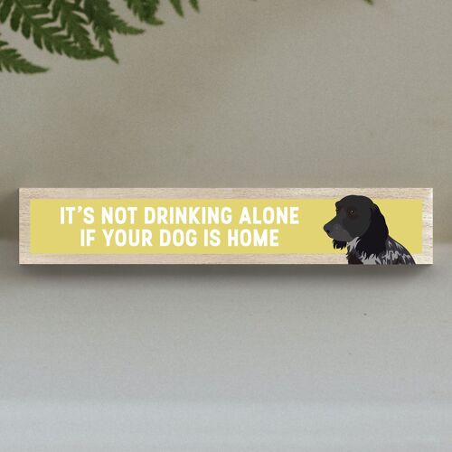 P6235 - Cocker Spaniel Not Drinking Alone Katie Pearson Artworks Wooden Momento Block