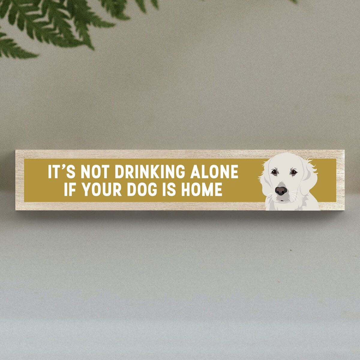 P6250 - Golden Retriever non beve da solo Katie Pearson Opere Blocco Momento in legno