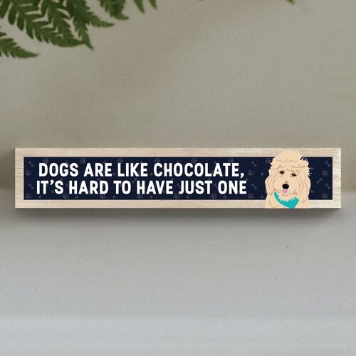 P6251 - Goldendoodle Like Chocolate Hard To Have One Katie Pearson Artworks Wooden Momento Block