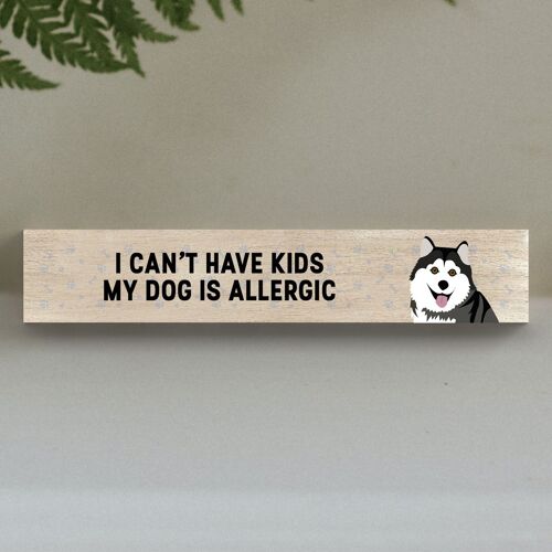 P6255 - My Husky Is Allergic To Kids Katie Pearson Artworks Wooden Momento Block
