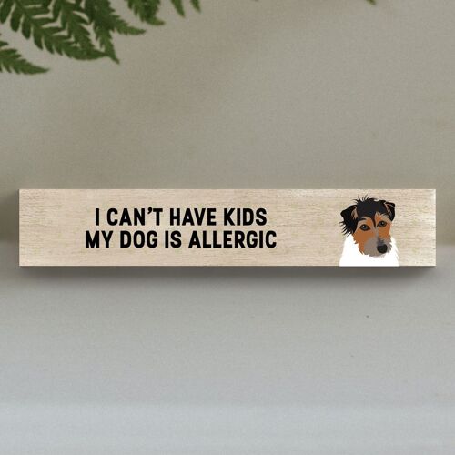 P6258 - My Jack Russell Is Allergic To Kids Katie Pearson Artworks Wooden Momento Block