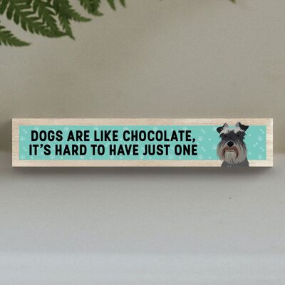 P6269 - Schnauzer Like Chocolate Hard To Have One Katie Pearson Artworks Wooden Momento Block