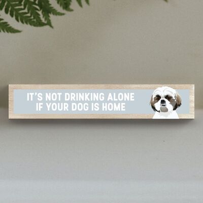 P6271 - Shih Tzu Not Drinking Alone Katie Pearson Artworks Momento Block in legno