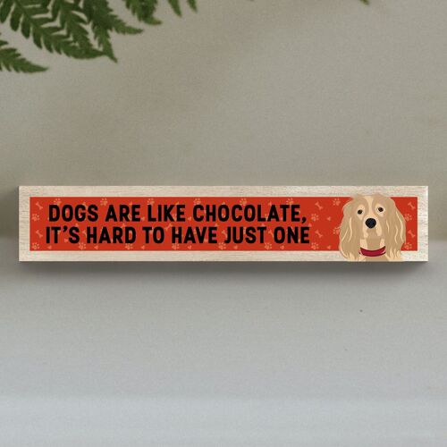 P6272 - Spaniel Like Chocolate Hard To Have One Katie Pearson Artworks Wooden Momento Block