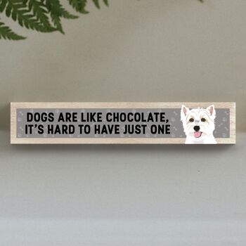 P6281 - Westie Like Chocolate Hard To Have One Katie Pearson Artworks Bloc Momento en bois 1