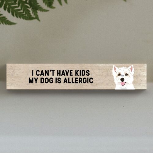 P6282 - My Westie Is Allergic To Kids Katie Pearson Artworks Wooden Momento Block