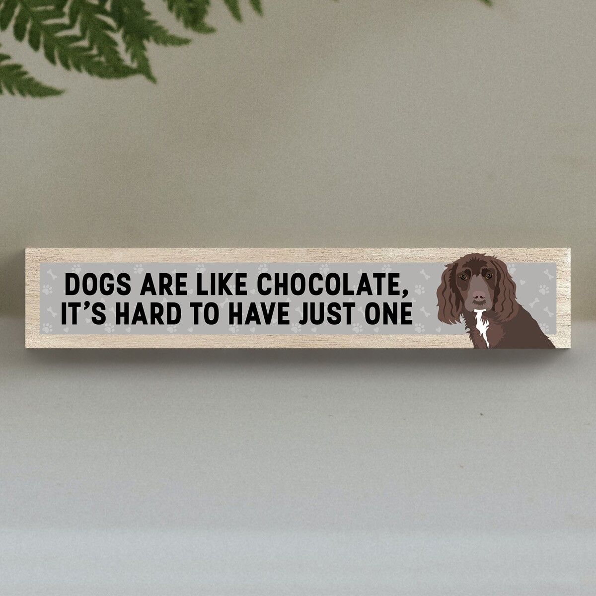 P6284 - Cocker funzionante come il cioccolato duro per avere un blocco Momento in legno di opere d'arte di Katie Pearson