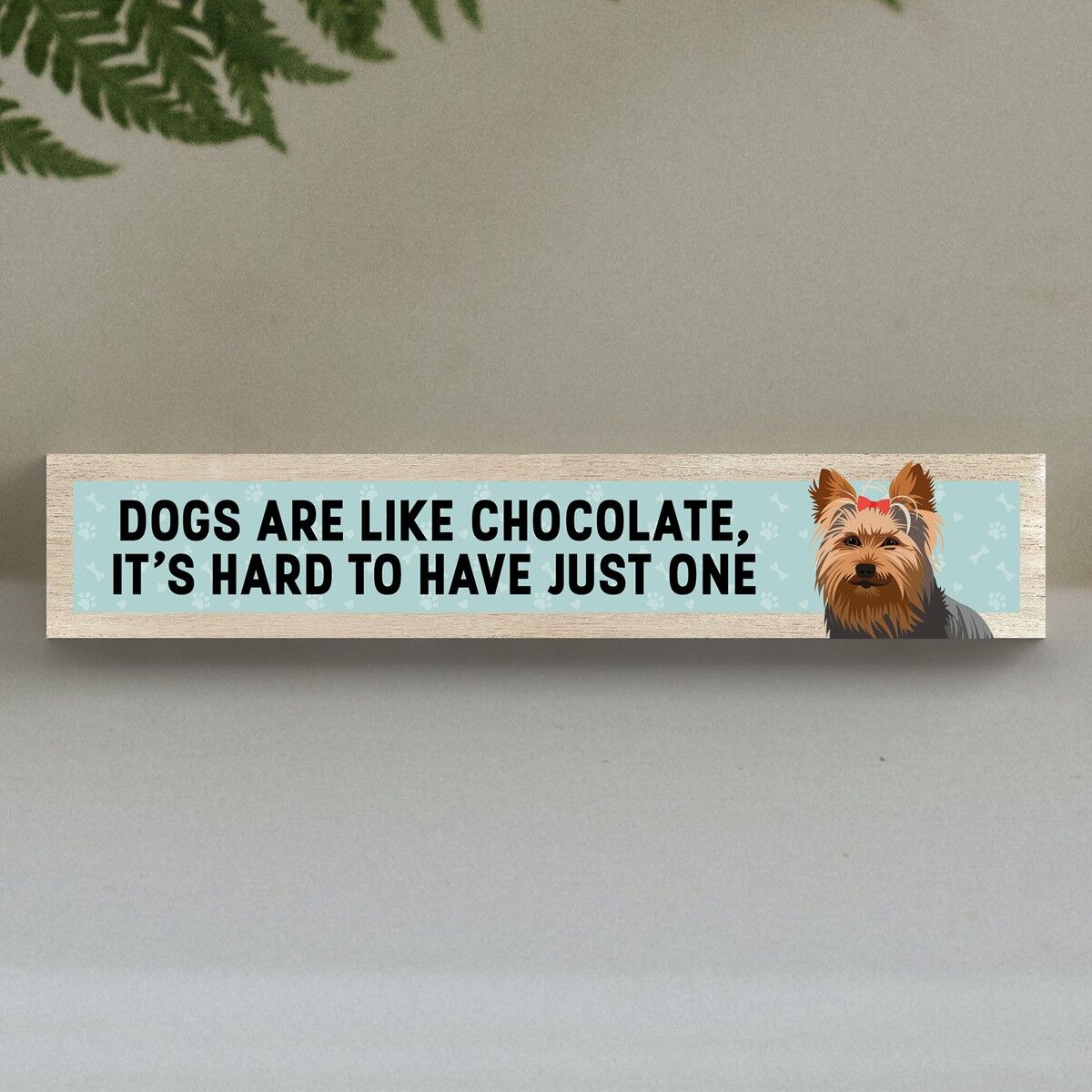 P6287 - Yorkshire Terrier Like Chocolate Hard To Have One Katie Pearson Artworks Wooden Momento Block