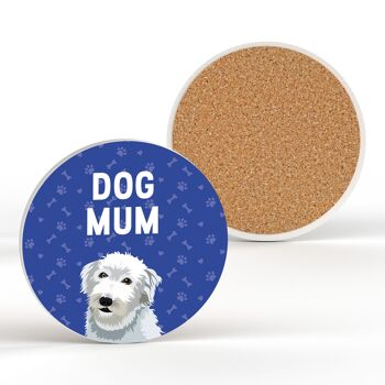 P6302 - Bedlington Whippet Dog Mum Kate Pearson Illustration Céramique Circle Coaster Dog Themed Gift 2