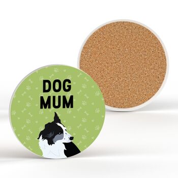 P6311 - Border Collie Dog Mum Kate Pearson Illustration Céramique Circle Coaster Dog Themed Gift 2